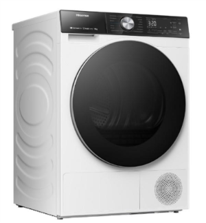 A white washing machine with a black circle 
AI-generated content may be incorrect.
