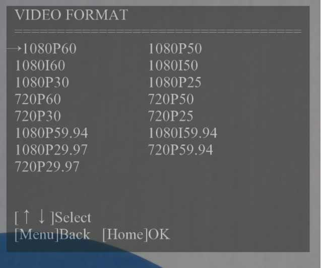 OSD_Video Format