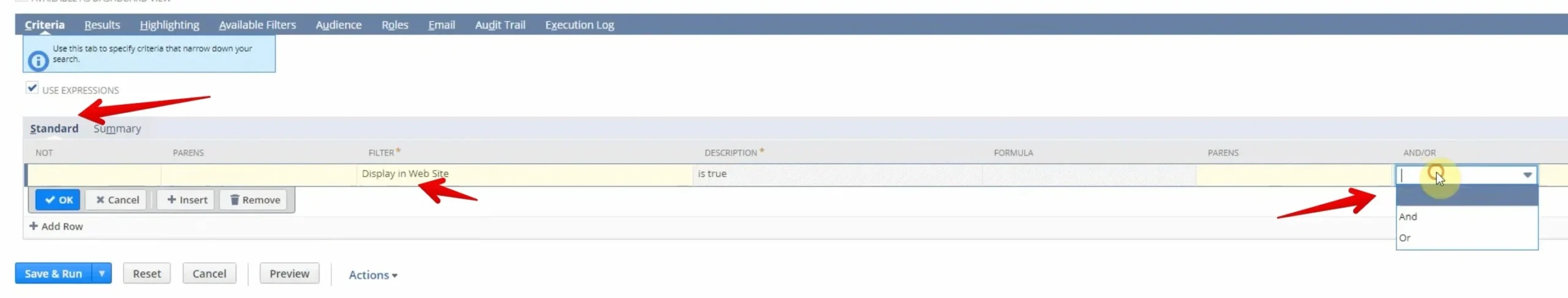 Apply Filters to Customize NetSuite Saved search Results