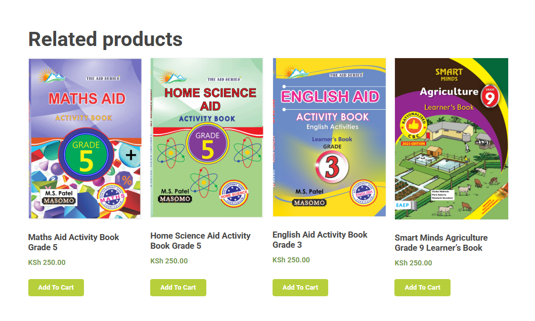 Varios product images under the related products section