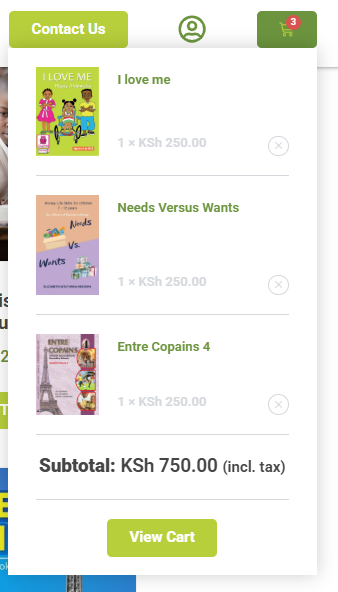 Subscription cart showing selected books and subtotal in Snapplify