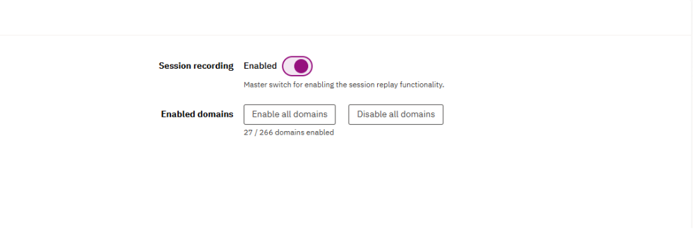 A screenshot showing the session recording ability turned on
