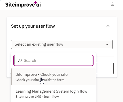 Search field in extension