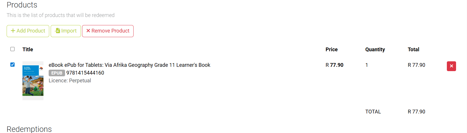 Origin voucher screen displaying a product listed with a ‘Remove’ option before activating the voucher