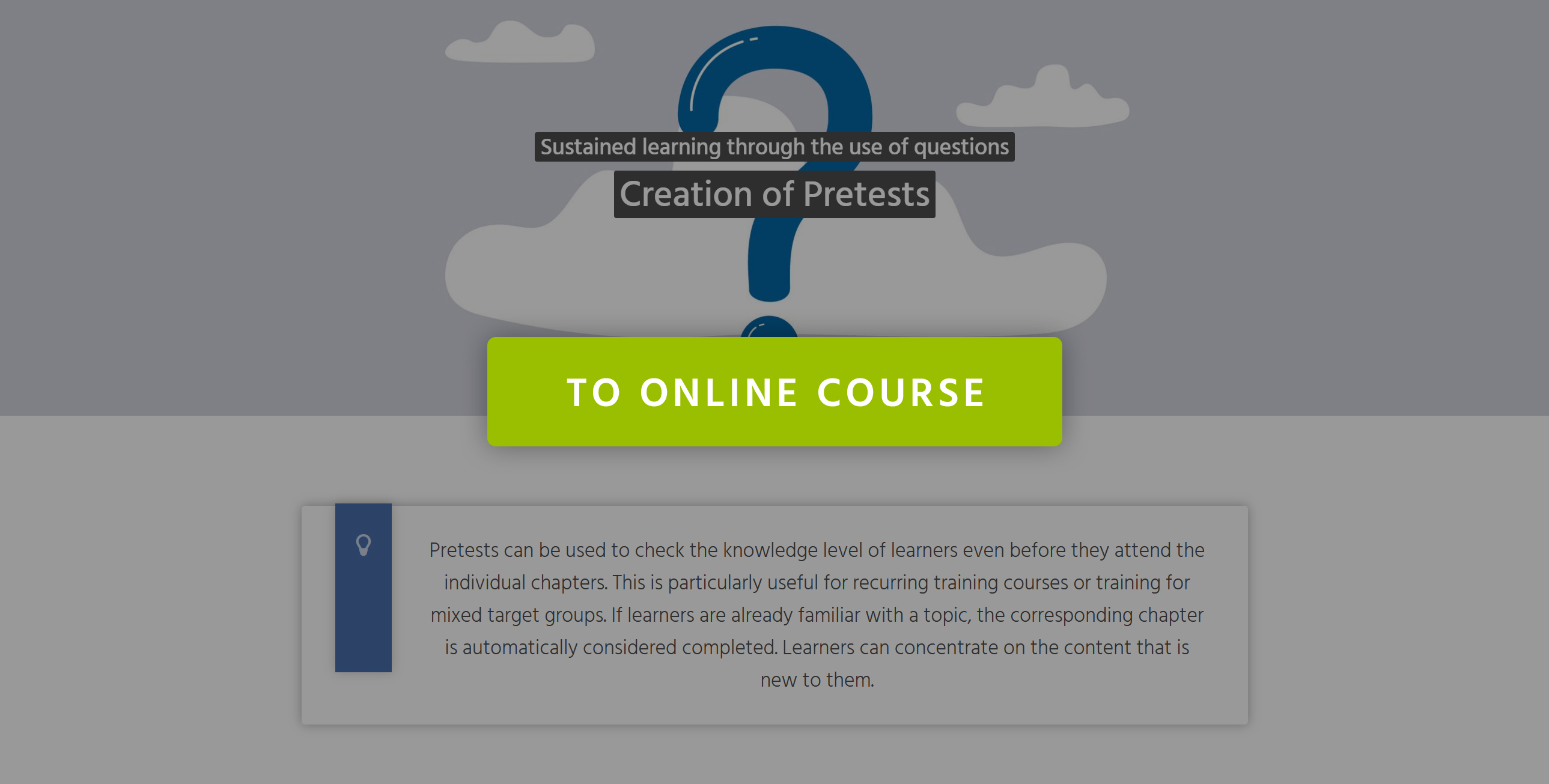Preview Online course Pretest