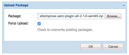 Screenshot of AEM Package Uploader