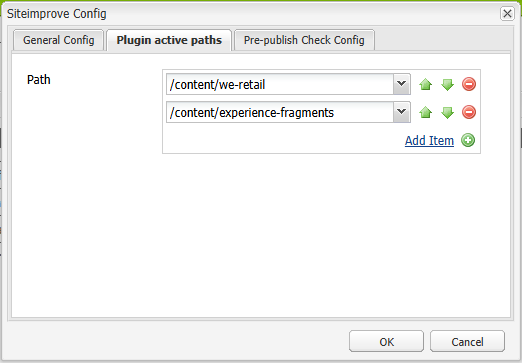 Screenshot of Plugin Active Paths tab
