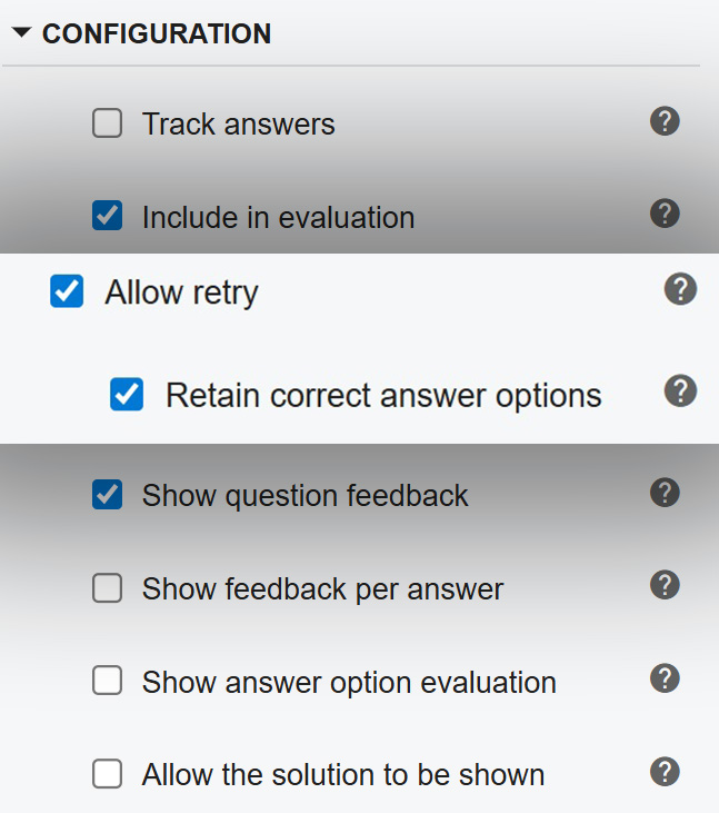 Configuration section with the Allow retry checkbox enabled