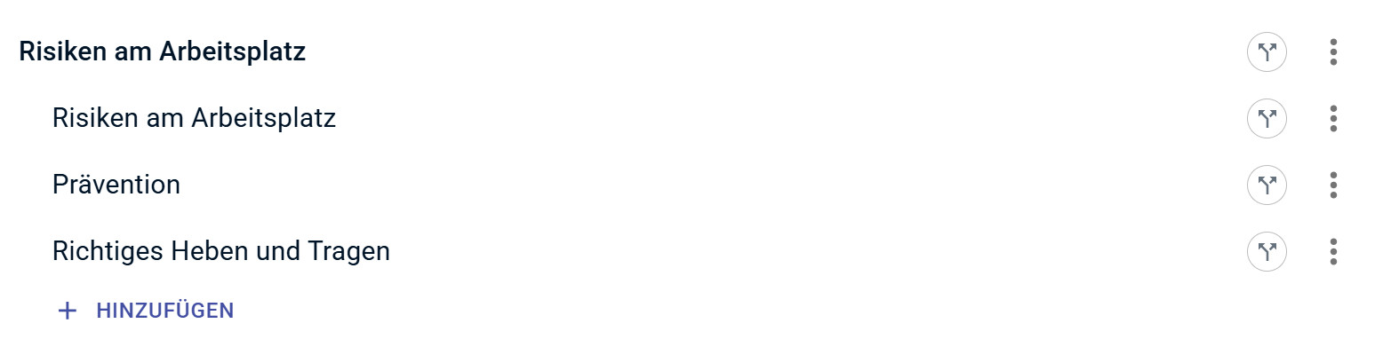 Wiederverwendungs-Symbol neben Lernziel und Wissensbaustein