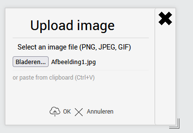 Upload Image button in xential|client for uploading an image