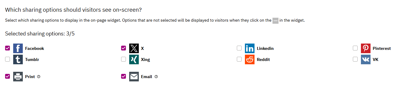 Image of Select on-screen sharing options