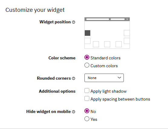 Image of Customize the look and feel of your widget