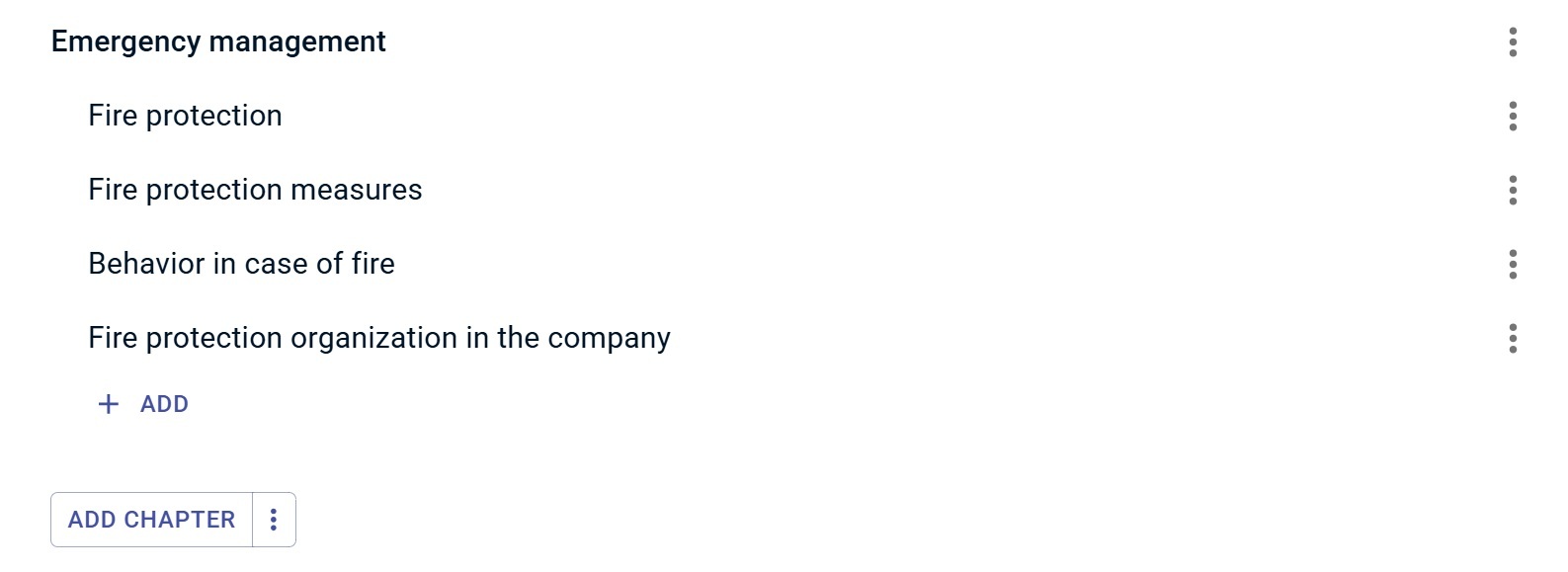 Course Structure Editor with Add and Add Chapter buttons