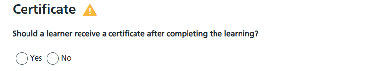 Select the yes radio button to activate a certificate