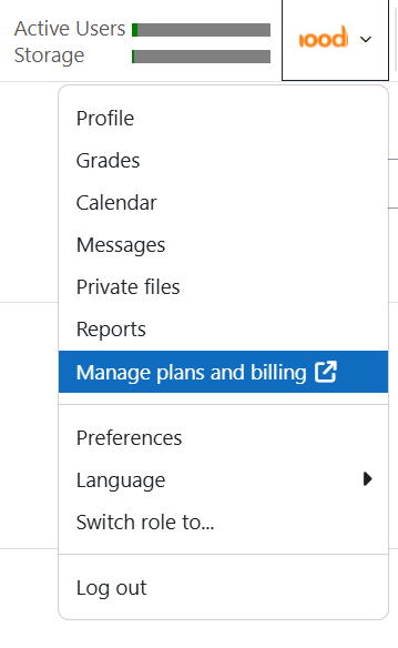 Orange 'Portal' tab within a MoodleCloud site.