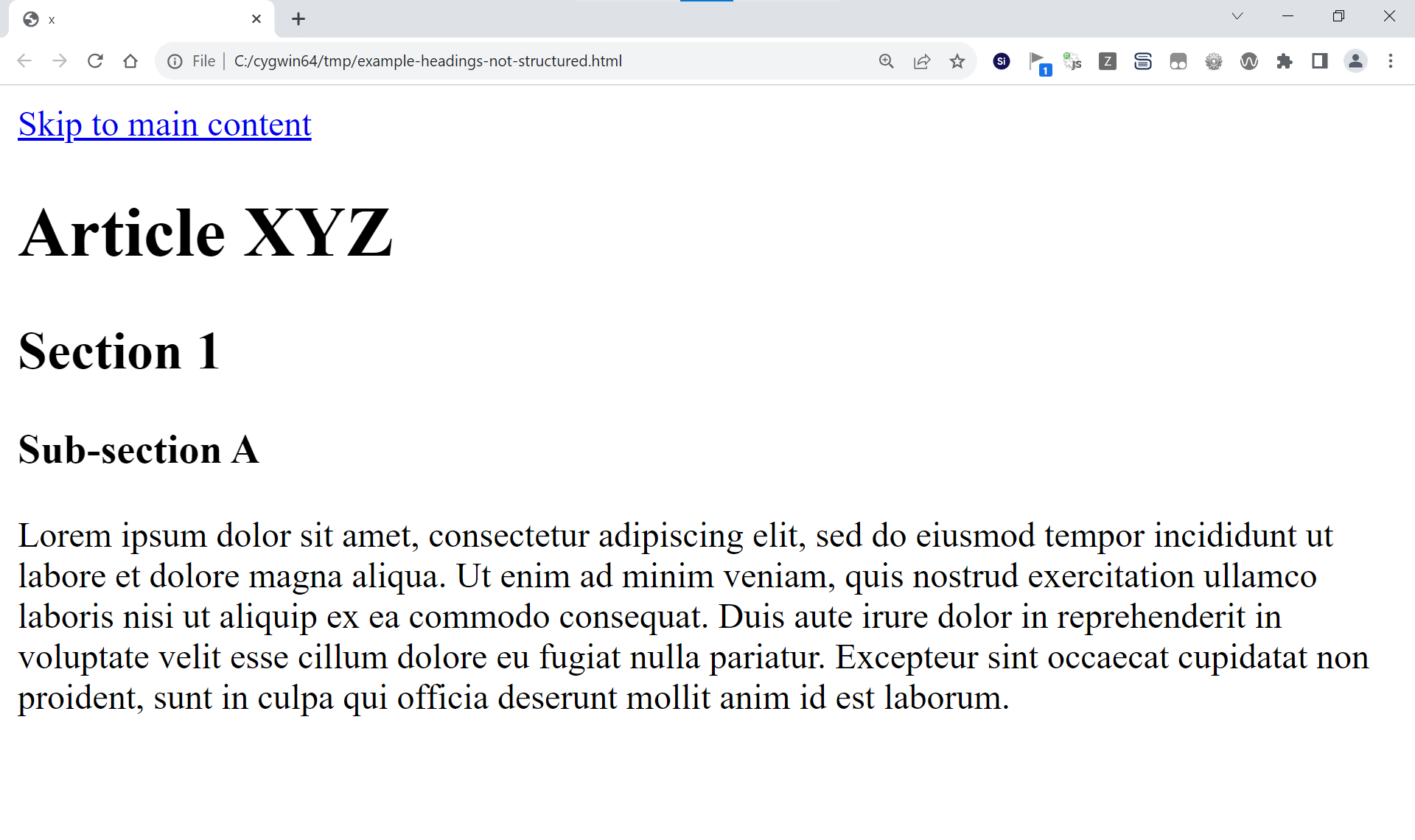 Sample article with placeholder demo text