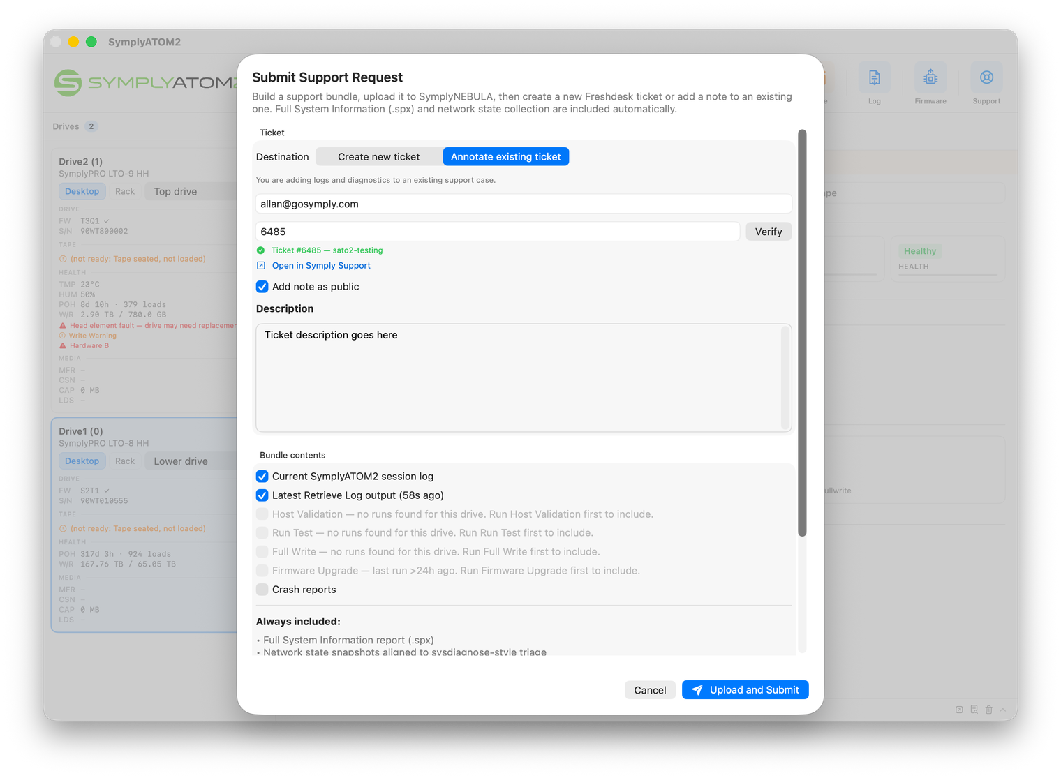 Annotate existing ticket with ticket verified showing green confirmation