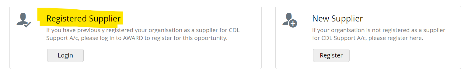 image: Registered supplier vs New supplier oprions