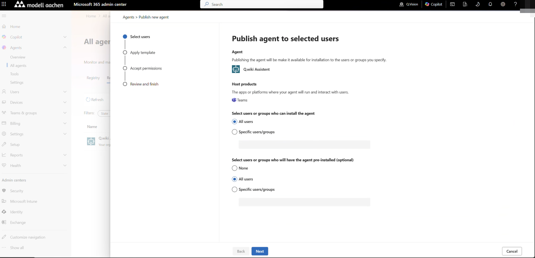 Publish wizard – Review and finish step