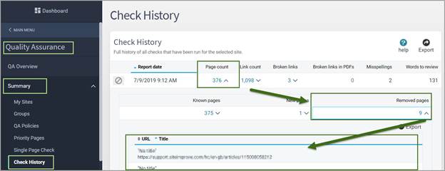 Check_History_Table_Showing_removed_pages
