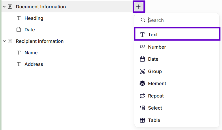 Insertion of a text building block