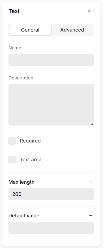 General settings