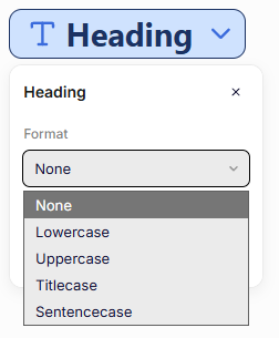 Formatting a text building block