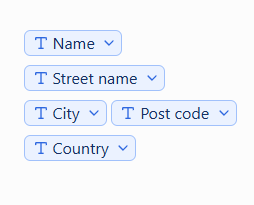 Dynamic fields inserted in the document