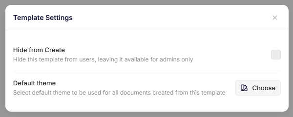 Template settings