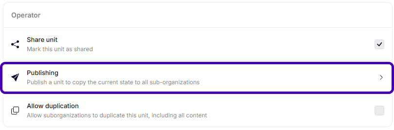 Publishing option is available