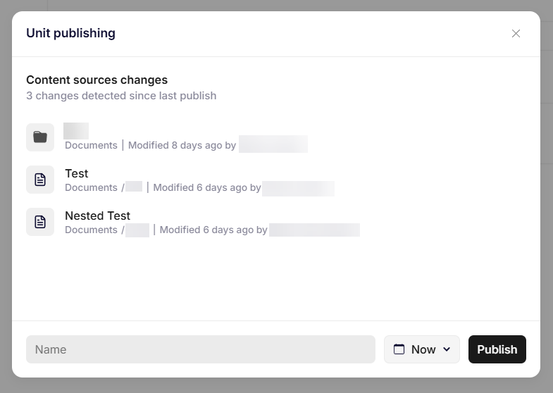 Publishing options