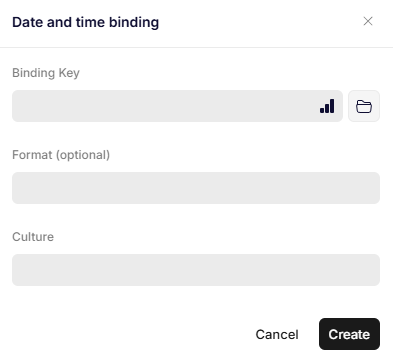 Date and time binding