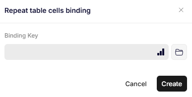 Repeat table cells binding