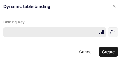Dynamic table binding
