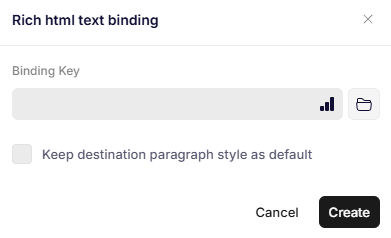 Rich html text binding