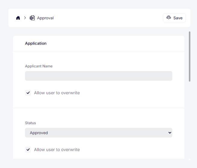Creating a virtual recipe for Approval from a generic Response recipe.