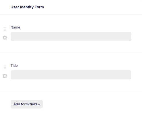 An example User identity form.