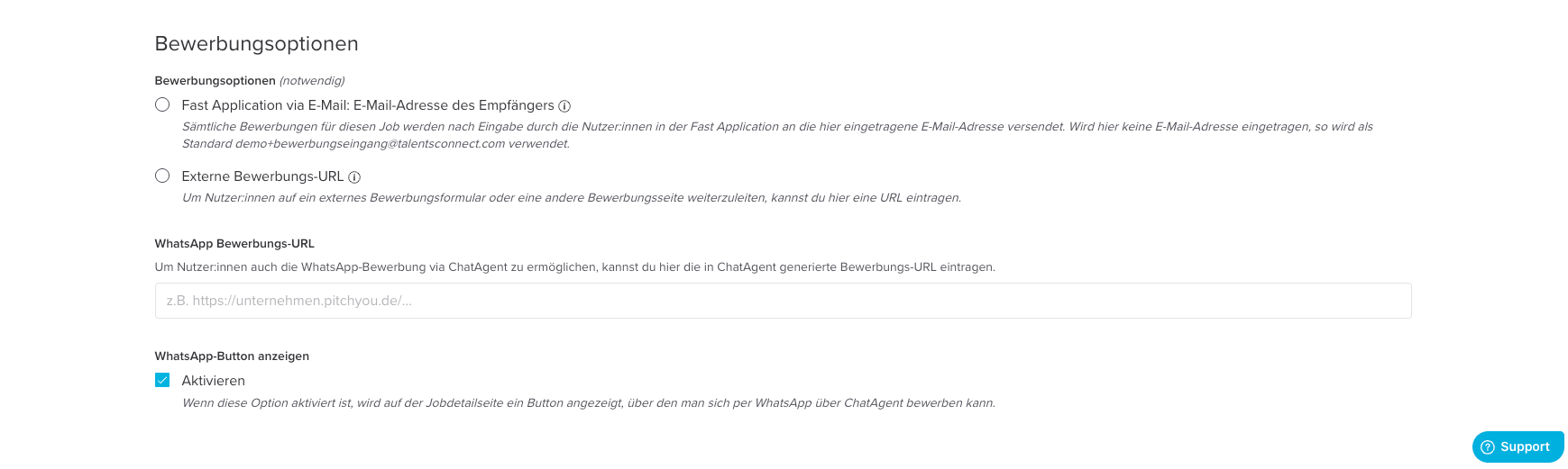 Application options