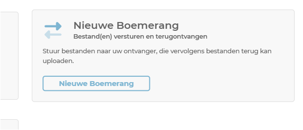 Een nieuwe Boemerang starten vanuit het dashboard van SecuDoc
