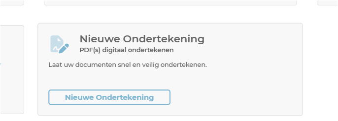 Een nieuwe Digitale Ondertekening starten vanuit het dashboard van SecuDoc