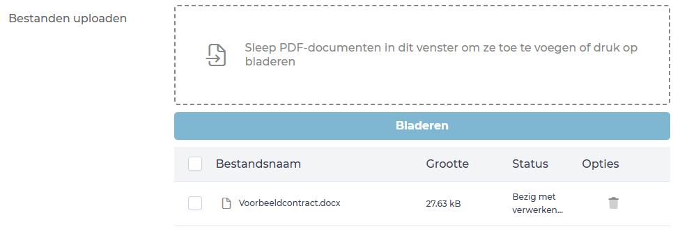 Te ondertekenen bestanden uploaden voor een Digitale Ondertekening in SecuDoc