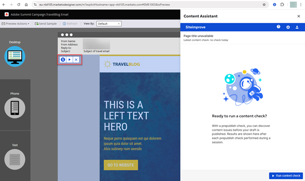 Screenshot of Widget in Preview area