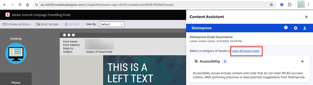 Screenshot of selecting view all issue types to select List view