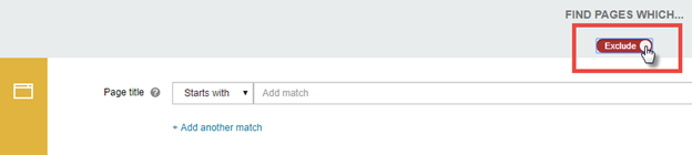 Excluding matches from a policy