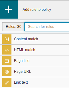 Policy rule search box