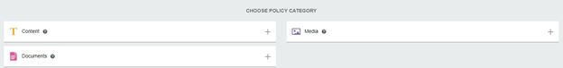 Policy Categories, Content, Documents, Media