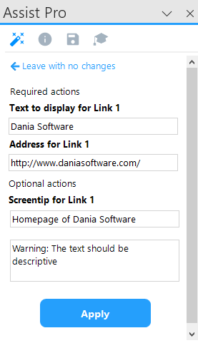 Screenshot from UK - Assist Pro User Manual