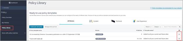 Copilot said: Highlight on button to add a policy from library.