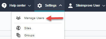 Manage users link in platform top menu