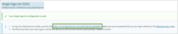 SSO link in platform